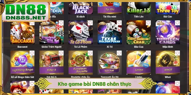 Kho game bài DN88 chân thực